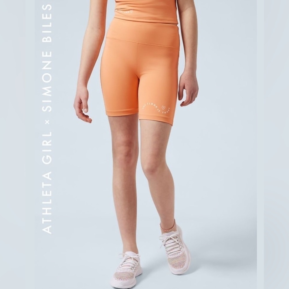 NWT Athleta Girl x Simone Biles SB Bike Shorts Size 14.